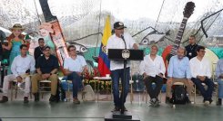 El presidente Gustavo Petro se convirtió en el primer mandatario nacional en visitar El Tarra, zona de Catatumbo, en el 2022./ Fotos: Archivo / La Opinión