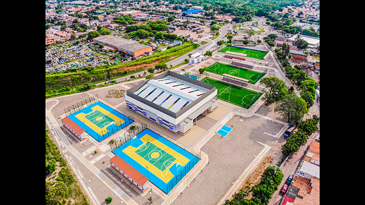 Plano digital del Coliseo del parque Recreodeportivo metropolitano de Los Patios. - Foto: Cortesía AMC