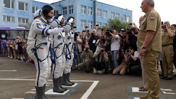Los astronautas recibieron un homenaje. /Foto: AFP