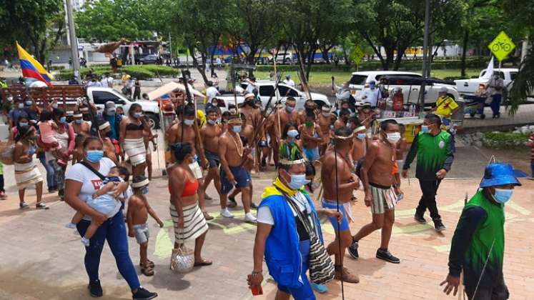 Sin violencia finalizó la marcha de los indígenas Barí en Cúcuta./Foto: La Opinión